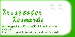 krisztofer kesmarki business card